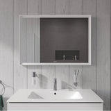 L-Cube Mirror with Lighting White Aluminum