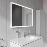 L-Cube Mirror with Lighting White Aluminum