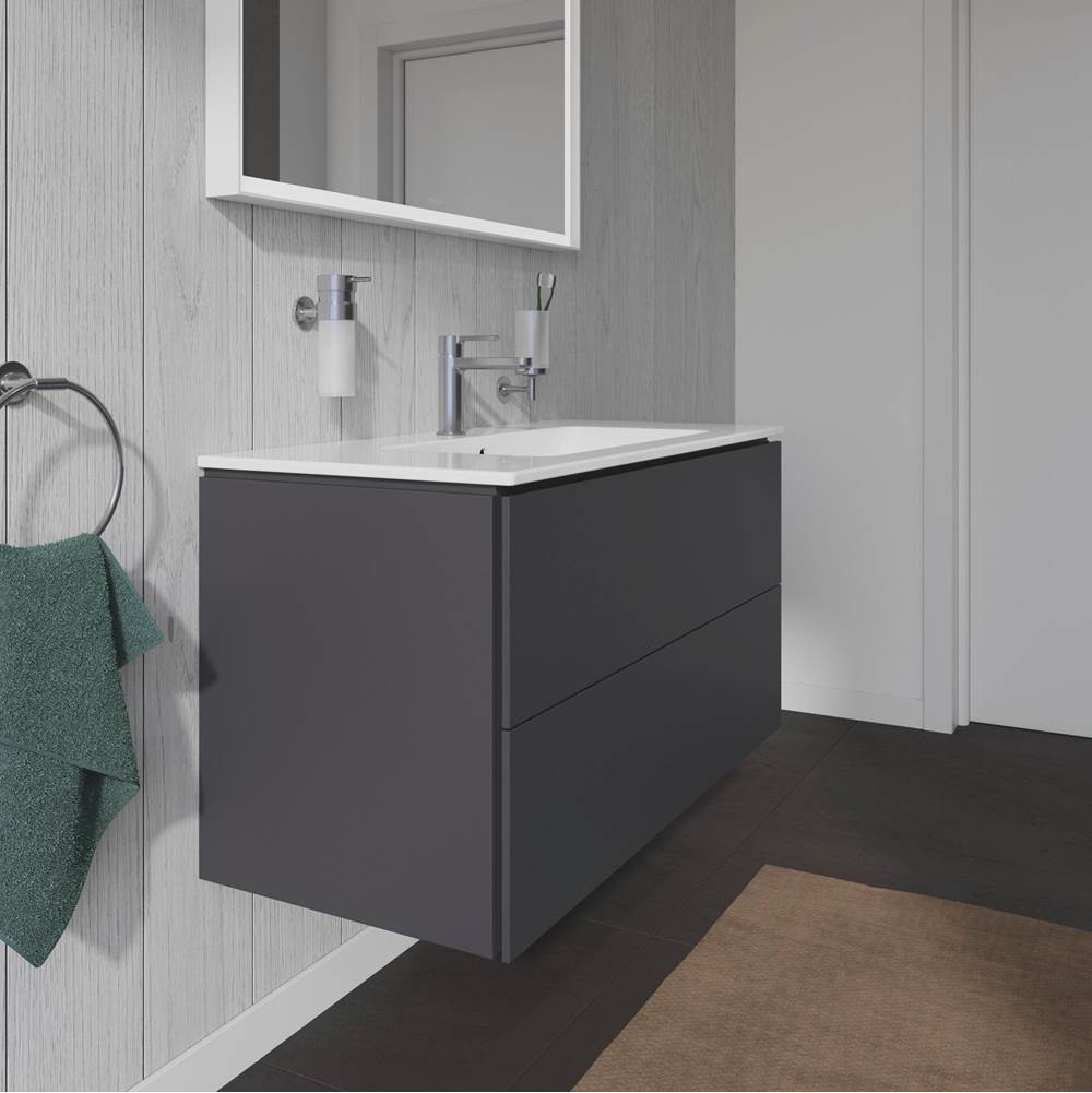 L-Cube Two Drawer Wall-Mount Vanity Unit Concrete Gray