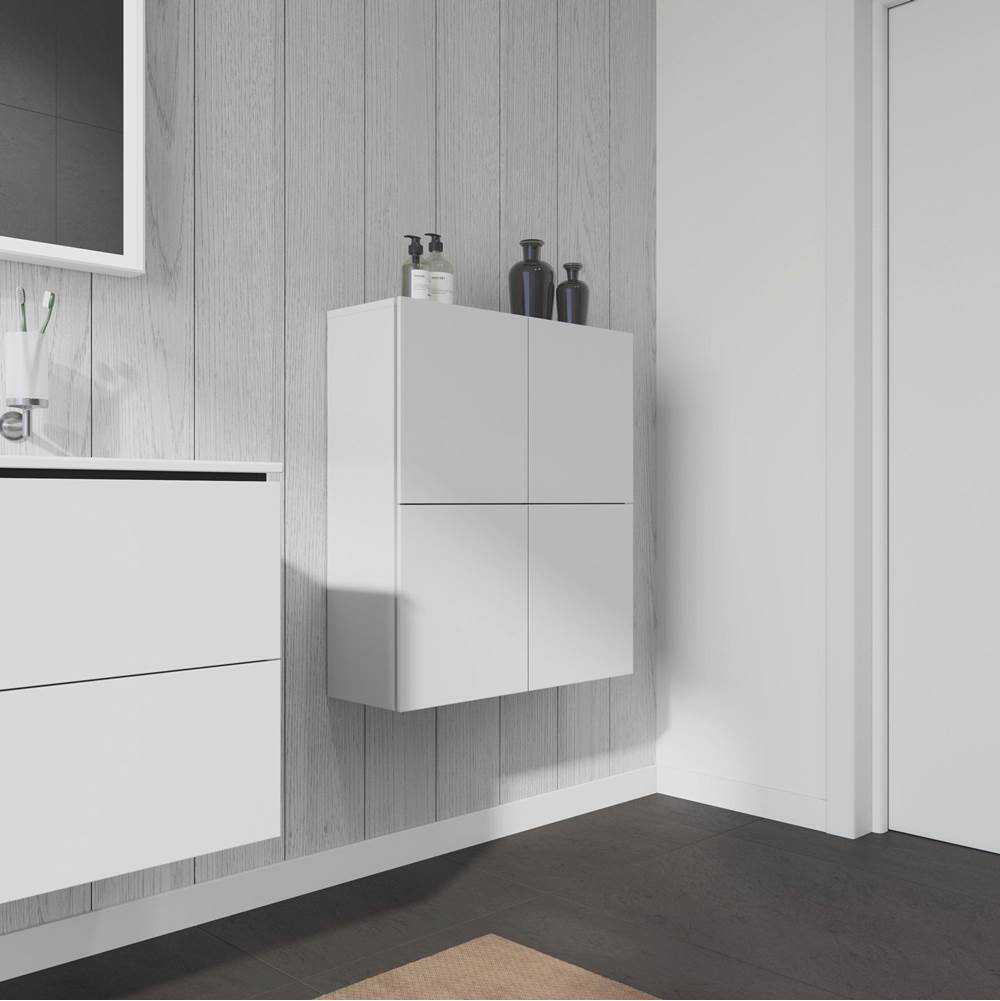 L-Cube Semi-Tall Cabinet Concrete Gray
