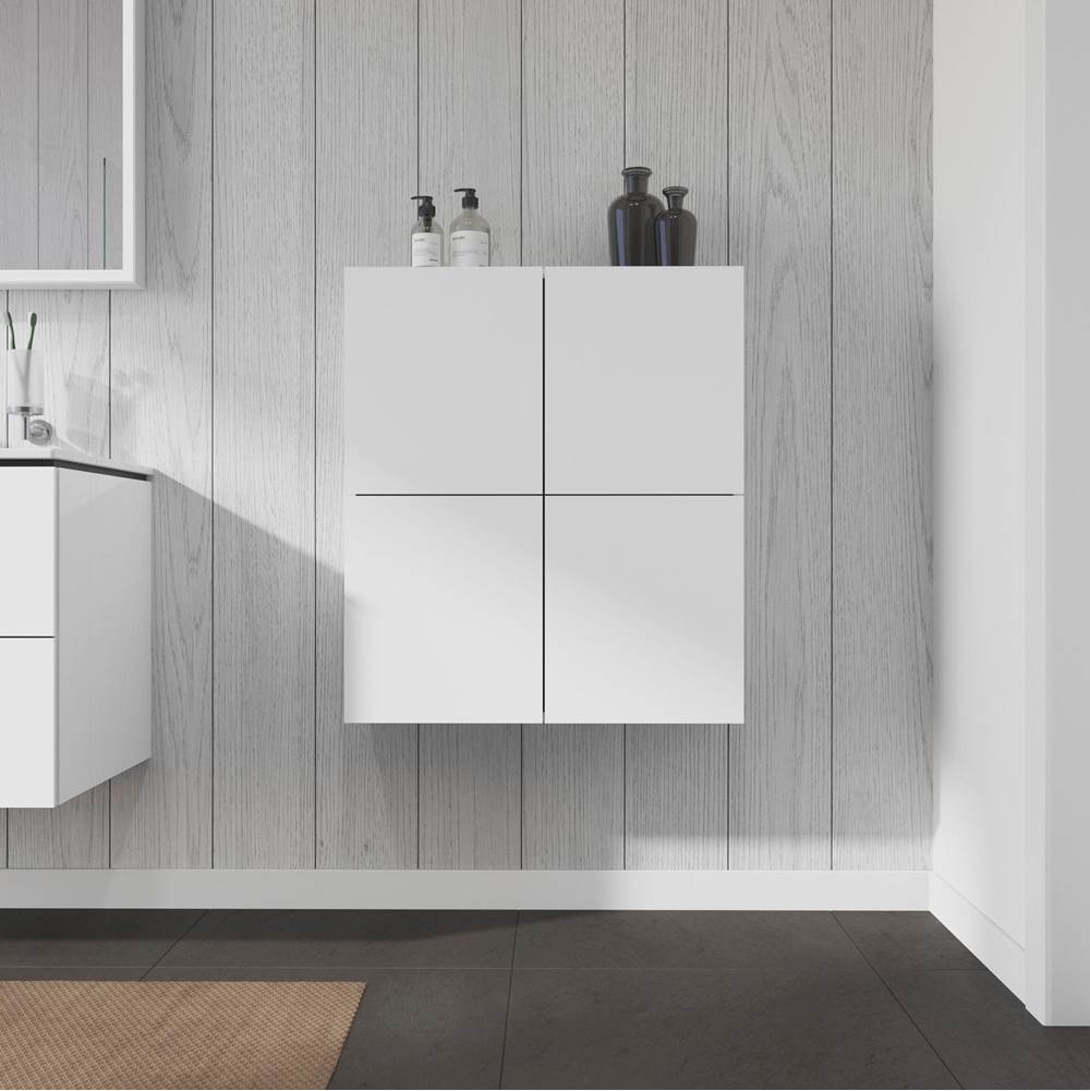 L-Cube Semi-Tall Cabinet Concrete Gray