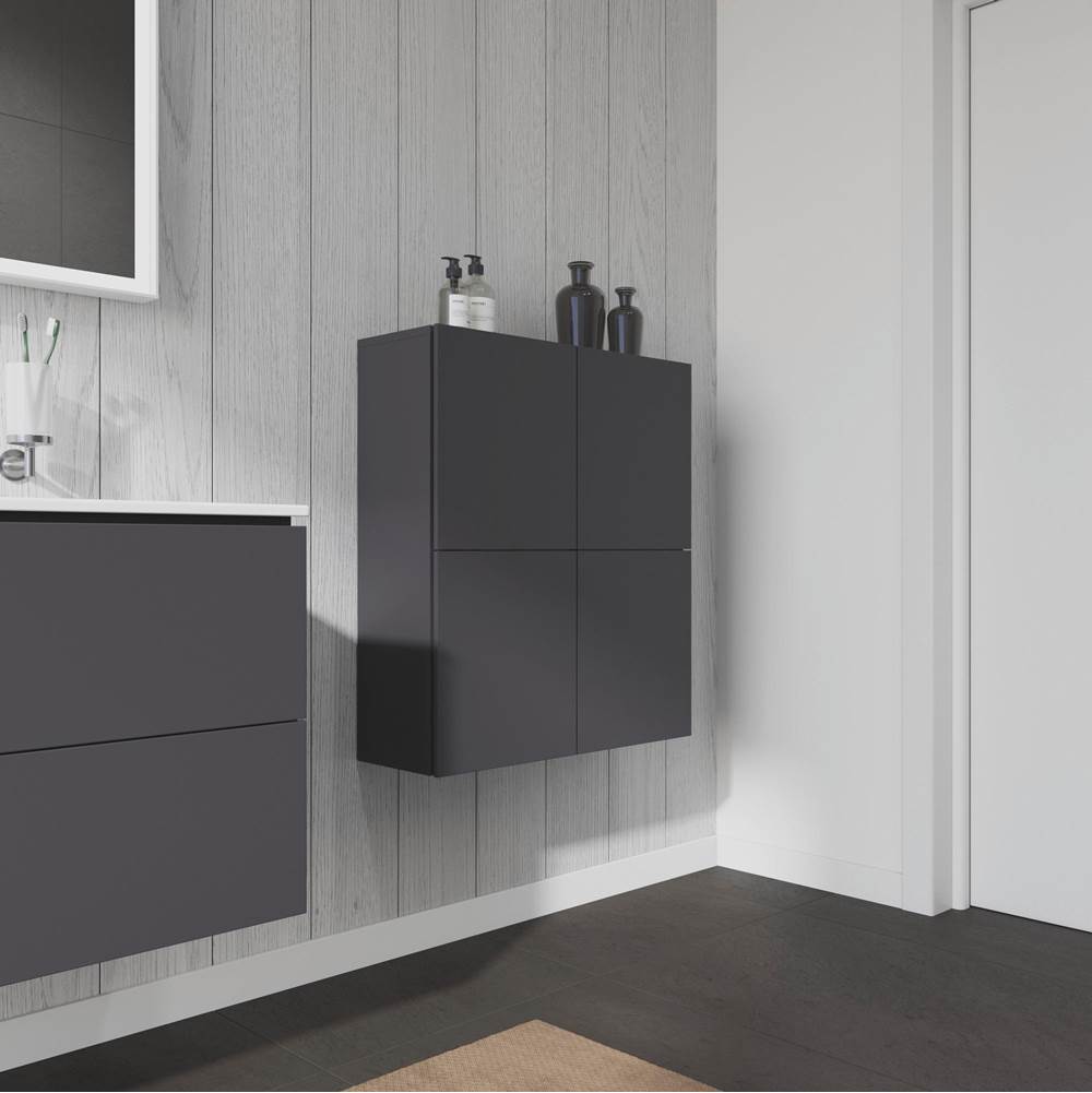 L-Cube Semi-Tall Cabinet Concrete Gray