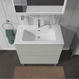 L-Cube Two Drawer Floorstanding Vanity Unit Concrete Gray