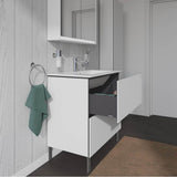 L-Cube Two Drawer Floorstanding Vanity Unit Concrete Gray