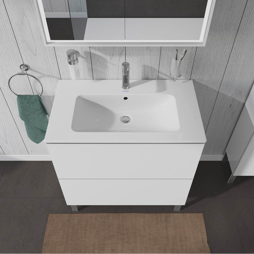 L-Cube Two Drawer Floorstanding Vanity Unit Concrete Gray