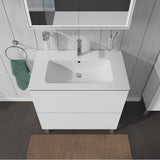 L-Cube Two Drawer Floorstanding Vanity Unit Concrete Gray