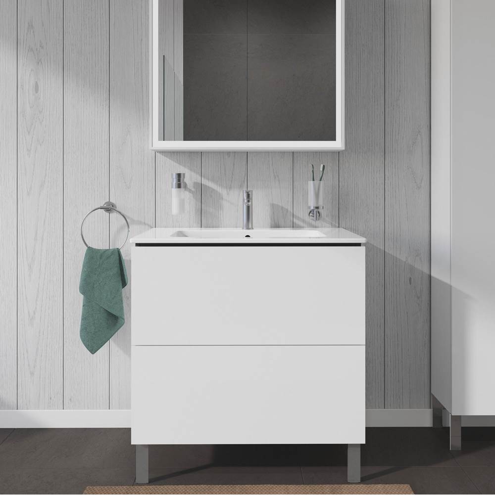 L-Cube Two Drawer Floorstanding Vanity Unit Concrete Gray