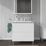 L-Cube Two Drawer Floorstanding Vanity Unit Concrete Gray