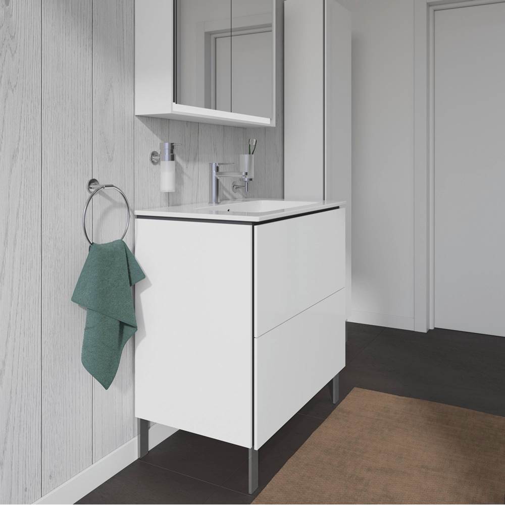 L-Cube Two Drawer Floorstanding Vanity Unit Concrete Gray