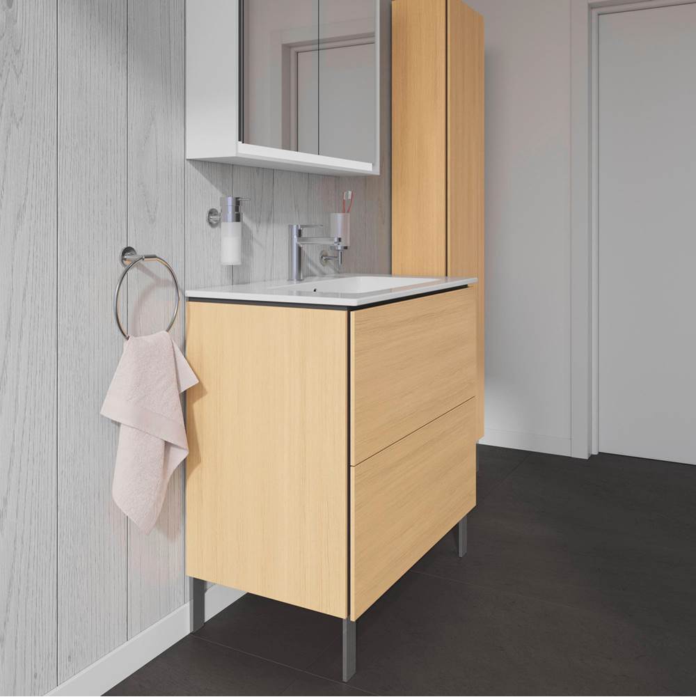 L-Cube Two Drawer Floorstanding Vanity Unit Concrete Gray