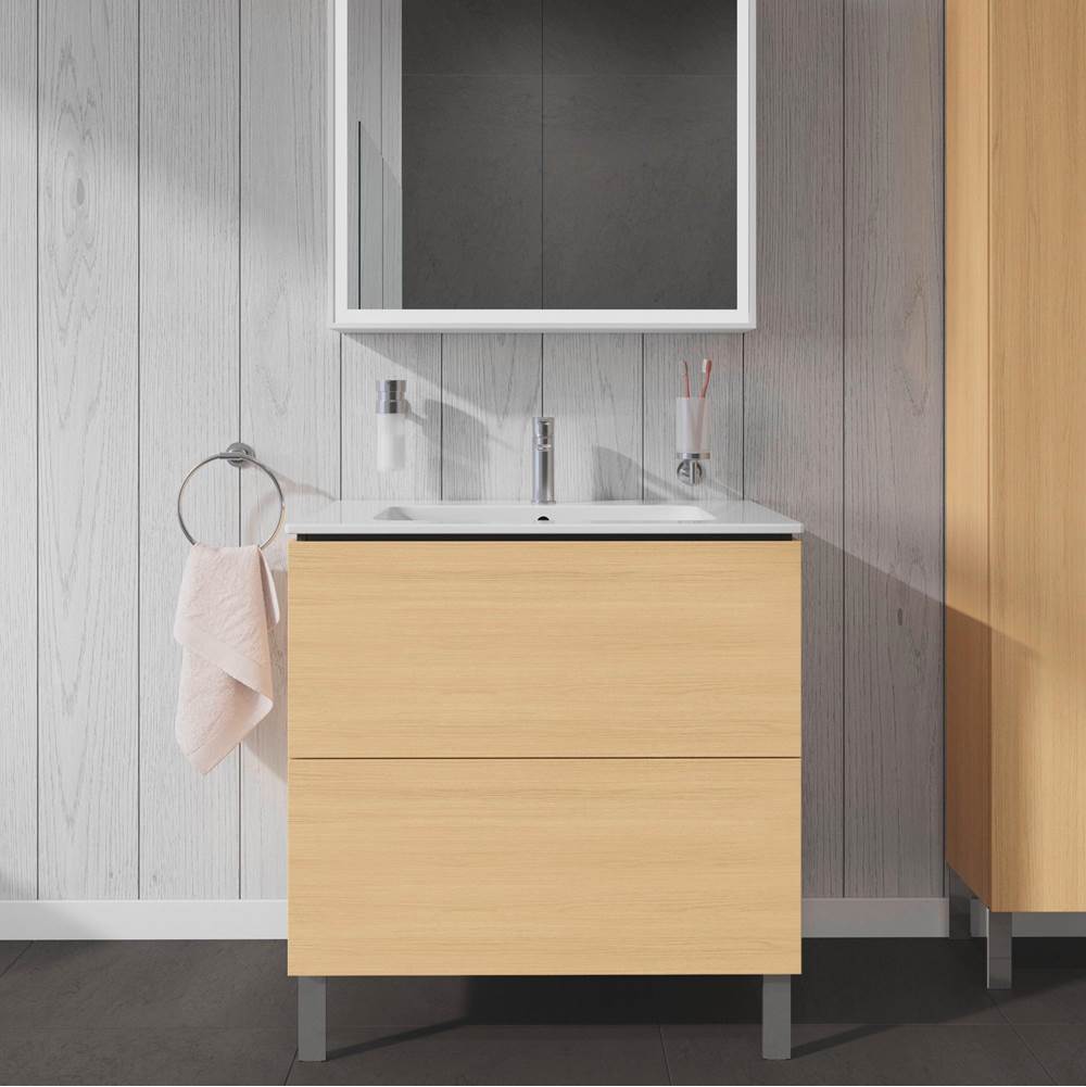 L-Cube Two Drawer Floorstanding Vanity Unit Concrete Gray