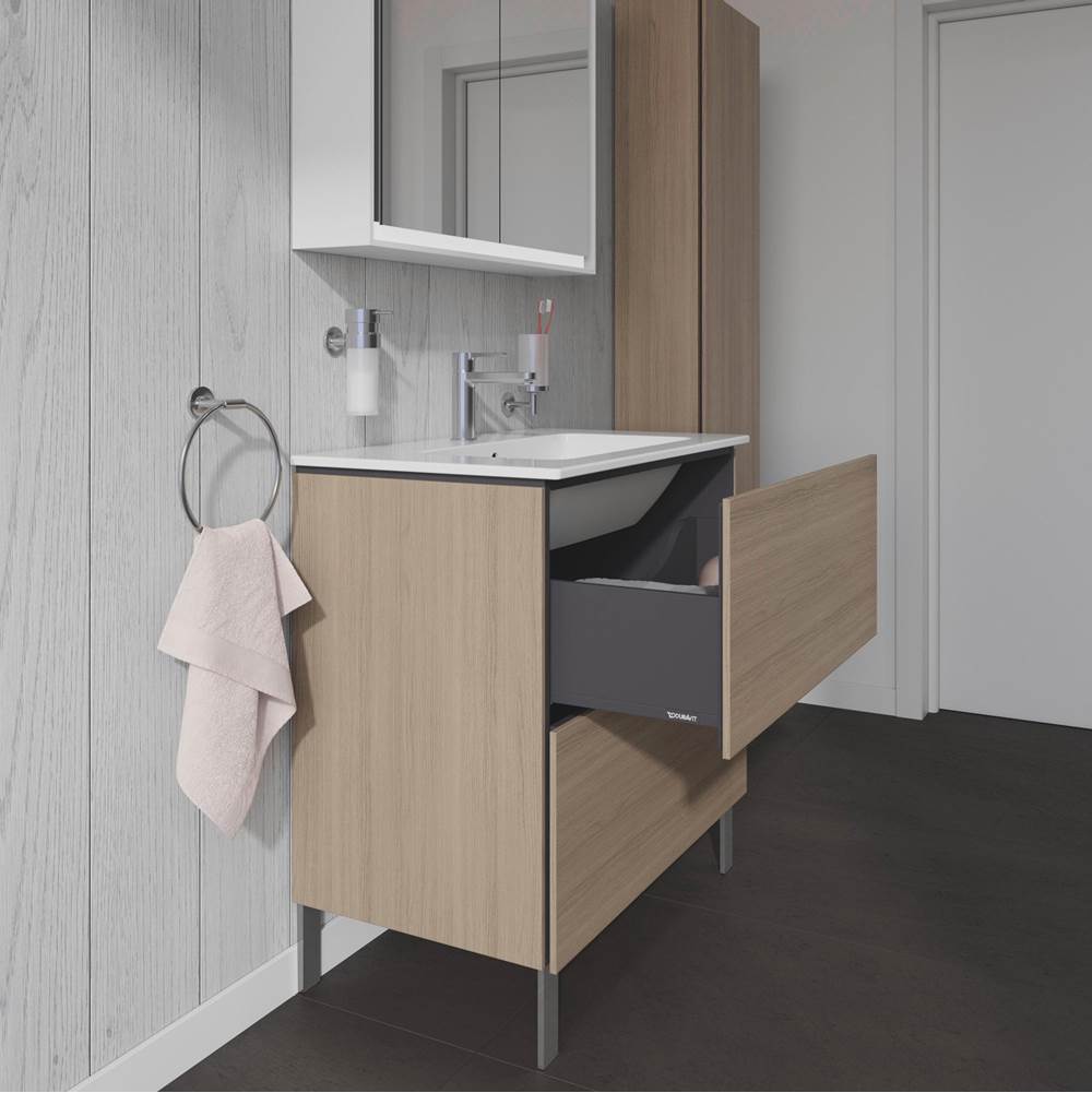 L-Cube Two Drawer Floorstanding Vanity Unit Concrete Gray