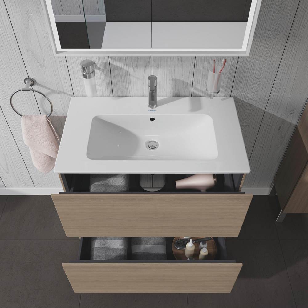 L-Cube Two Drawer Floorstanding Vanity Unit Concrete Gray