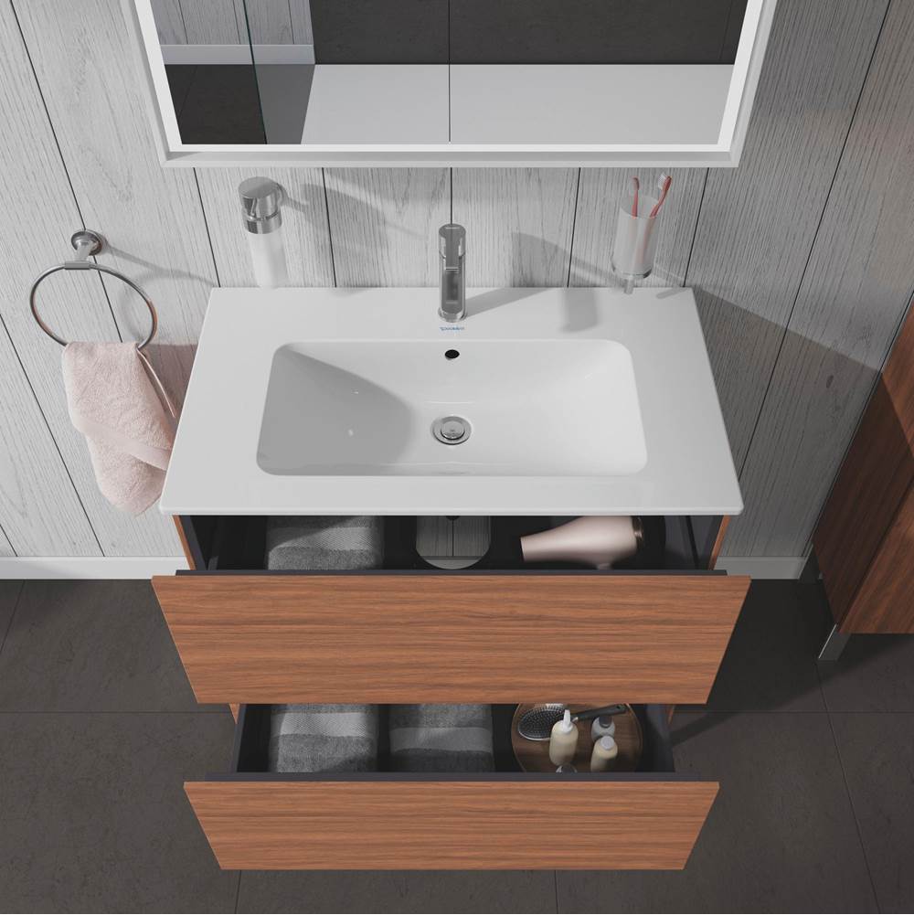 L-Cube Two Drawer Floorstanding Vanity Unit Concrete Gray