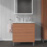 L-Cube Two Drawer Floorstanding Vanity Unit Concrete Gray