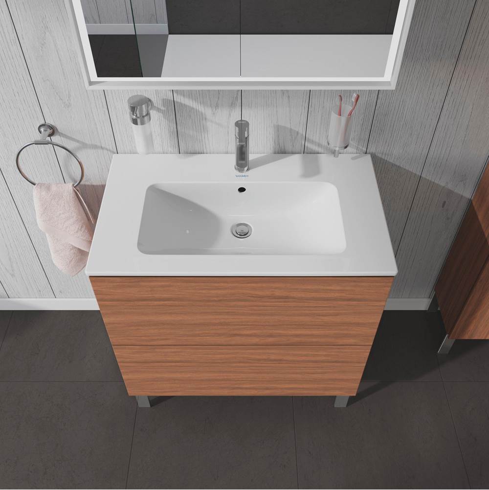 L-Cube Two Drawer Floorstanding Vanity Unit Concrete Gray