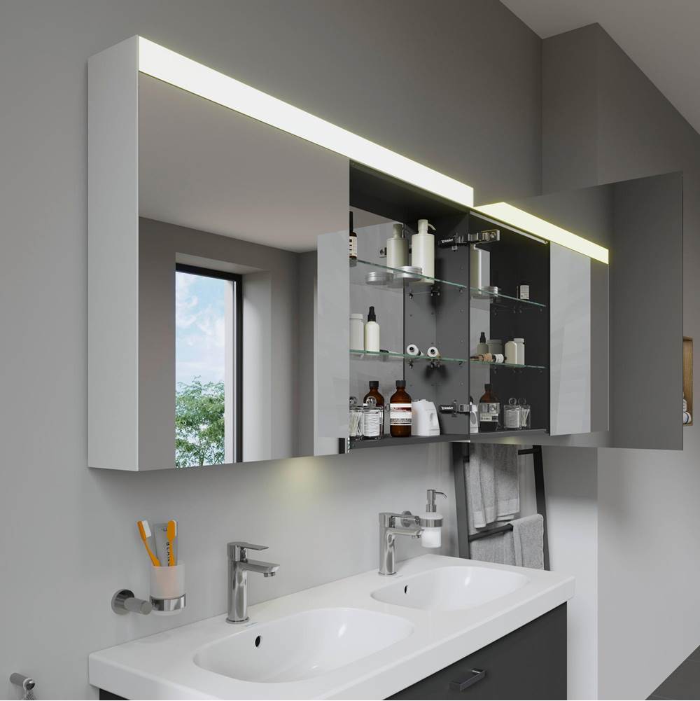 Light & Mirror Mirror Cabinet with Lighting White