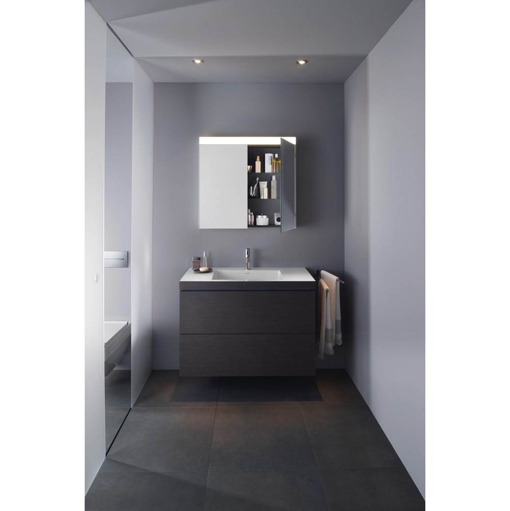 L-Cube Two Drawer C-Bonded Wall-Mount Vanity Kit Concrete Gray