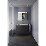 L-Cube Two Drawer C-Bonded Wall-Mount Vanity Kit Concrete Gray