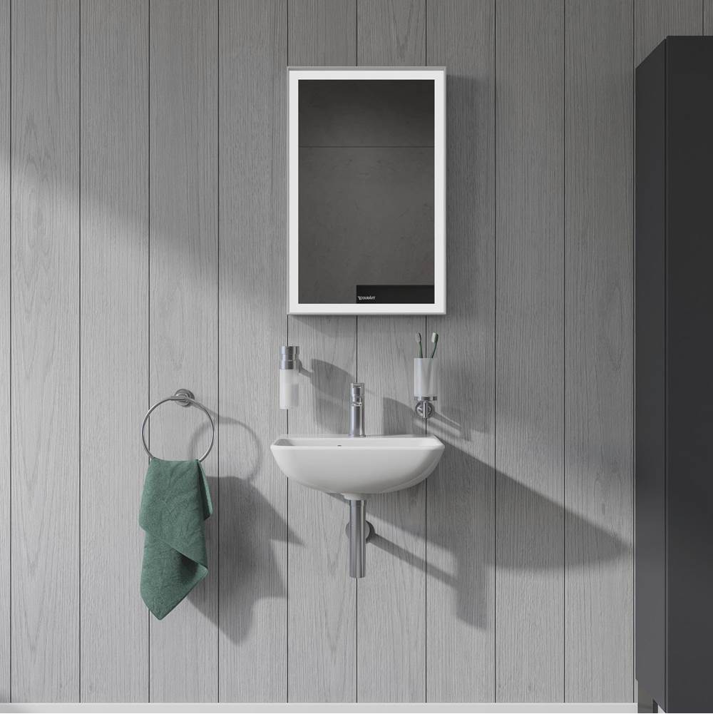L-Cube Mirror with Lighting White Aluminum