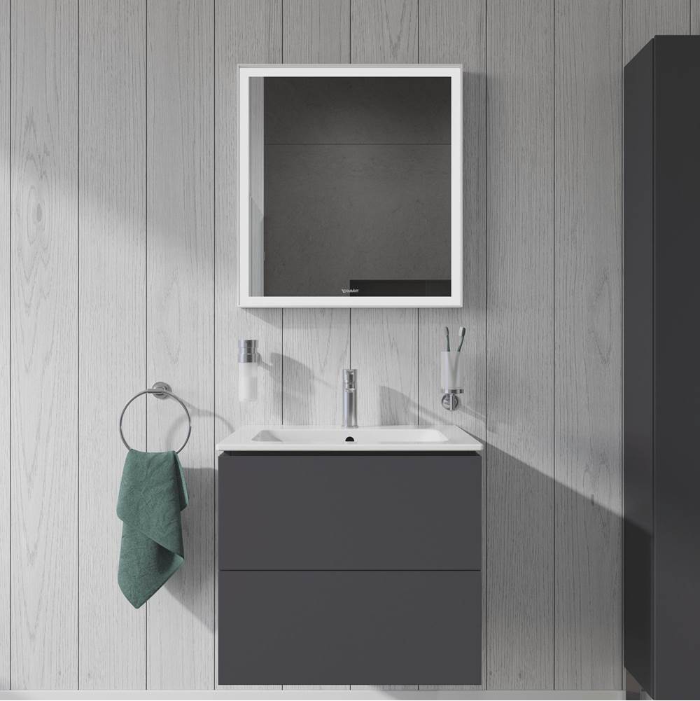 L-Cube Mirror with Lighting White Aluminum
