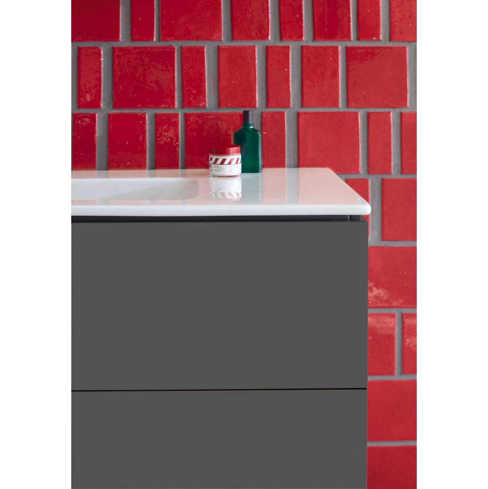 L-Cube Two Drawer Wall-Mount Vanity Unit Concrete Gray