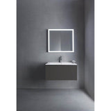L-Cube One Drawer Wall-Mount Vanity Unit Concrete Gray