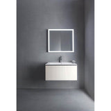 L-Cube One Drawer Wall-Mount Vanity Unit Concrete Gray