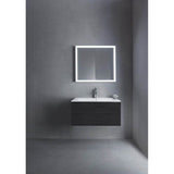 L-Cube One Drawer Wall-Mount Vanity Unit Concrete Gray
