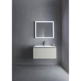 L-Cube One Drawer Wall-Mount Vanity Unit Concrete Gray