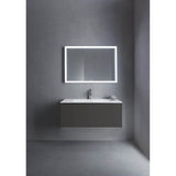 L-Cube One Drawer Wall-Mount Vanity Unit Concrete Gray