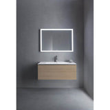 L-Cube One Drawer Wall-Mount Vanity Unit Concrete Gray