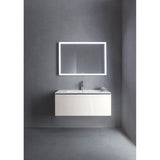 L-Cube One Drawer Wall-Mount Vanity Unit Concrete Gray