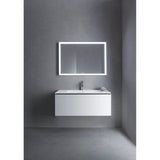 L-Cube One Drawer Wall-Mount Vanity Unit Concrete Gray