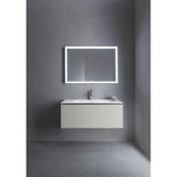 L-Cube One Drawer Wall-Mount Vanity Unit Concrete Gray