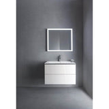 L-Cube Two Drawer Wall-Mount Vanity Unit Concrete Gray