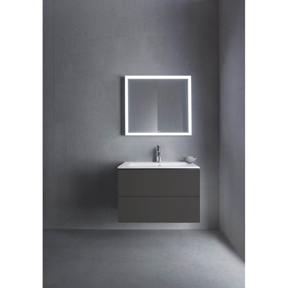 L-Cube Two Drawer Wall-Mount Vanity Unit Concrete Gray