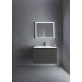 L-Cube Two Drawer Wall-Mount Vanity Unit Concrete Gray
