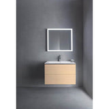 L-Cube Two Drawer Wall-Mount Vanity Unit Concrete Gray