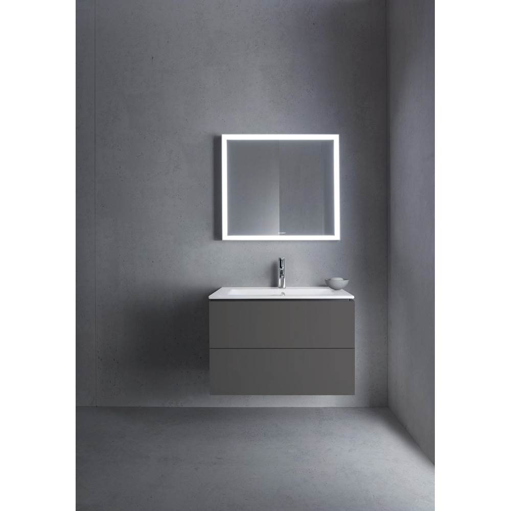 L-Cube Two Drawer Wall-Mount Vanity Unit Concrete Gray