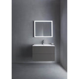 L-Cube Two Drawer Wall-Mount Vanity Unit Concrete Gray