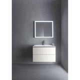 L-Cube Two Drawer Wall-Mount Vanity Unit Concrete Gray