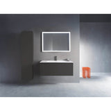 L-Cube One Drawer Wall-Mount Vanity Unit Concrete Gray