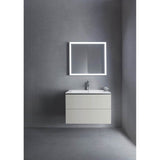 L-Cube Two Drawer Wall-Mount Vanity Unit Concrete Gray