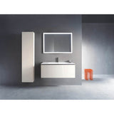 L-Cube One Drawer Wall-Mount Vanity Unit Concrete Gray