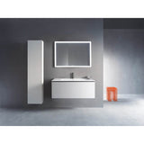 L-Cube One Drawer Wall-Mount Vanity Unit Concrete Gray