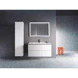 L-Cube Two Drawer Wall-Mount Vanity Unit Concrete Gray