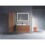 L-Cube Two Drawer Wall-Mount Vanity Unit Concrete Gray