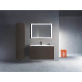 L-Cube Two Drawer Wall-Mount Vanity Unit Concrete Gray