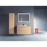 L-Cube Two Drawer Wall-Mount Vanity Unit Concrete Gray